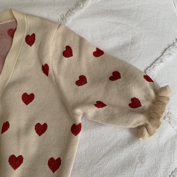 Adorable Heart Ruffle Cardigan - Picture 3 of 5